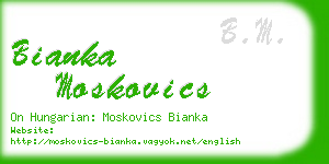 bianka moskovics business card